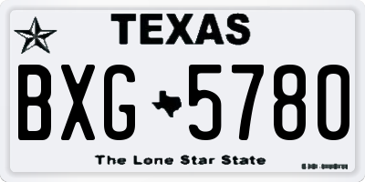 TX license plate BXG5780