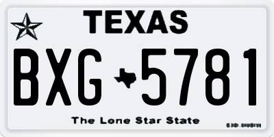 TX license plate BXG5781