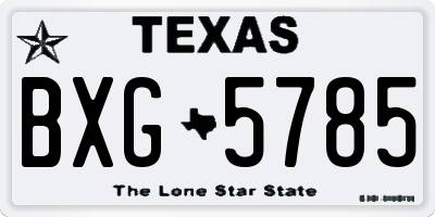 TX license plate BXG5785