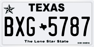 TX license plate BXG5787
