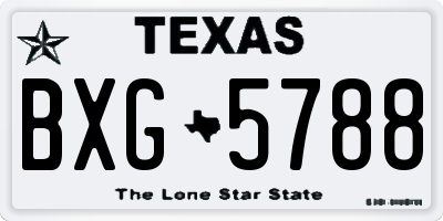 TX license plate BXG5788