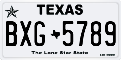 TX license plate BXG5789