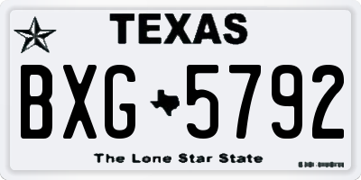 TX license plate BXG5792