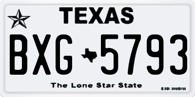 TX license plate BXG5793
