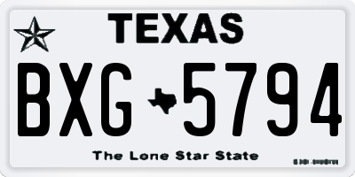 TX license plate BXG5794