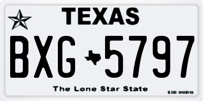 TX license plate BXG5797