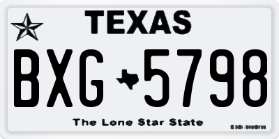 TX license plate BXG5798