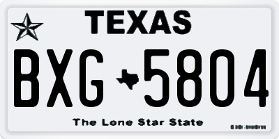 TX license plate BXG5804