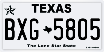TX license plate BXG5805