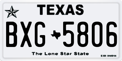 TX license plate BXG5806
