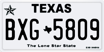TX license plate BXG5809