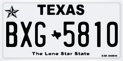 TX license plate BXG5810