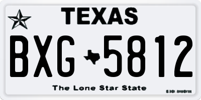 TX license plate BXG5812