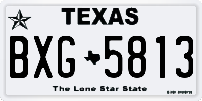 TX license plate BXG5813
