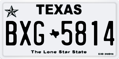 TX license plate BXG5814