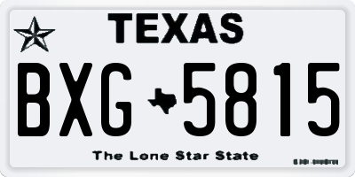 TX license plate BXG5815