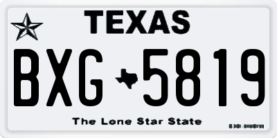 TX license plate BXG5819