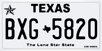 TX license plate BXG5820