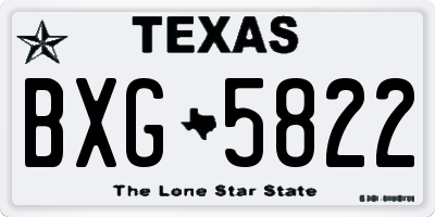 TX license plate BXG5822