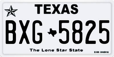 TX license plate BXG5825