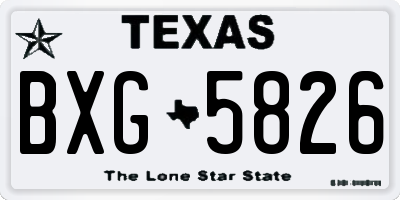 TX license plate BXG5826