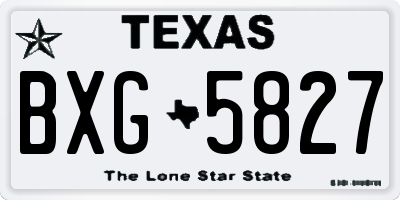 TX license plate BXG5827