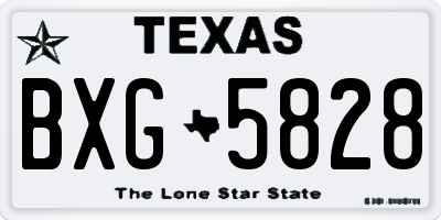 TX license plate BXG5828