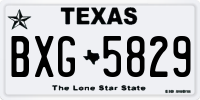 TX license plate BXG5829