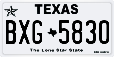 TX license plate BXG5830