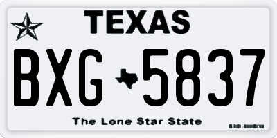 TX license plate BXG5837
