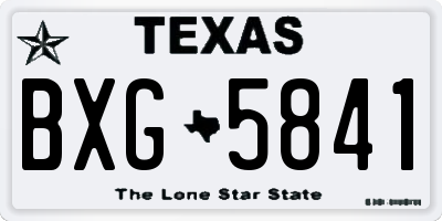 TX license plate BXG5841