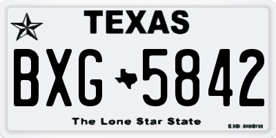 TX license plate BXG5842