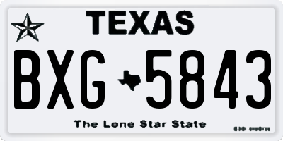 TX license plate BXG5843