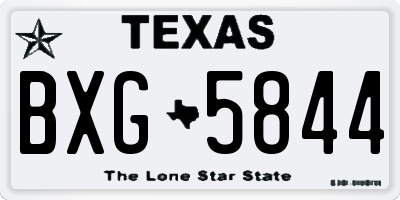 TX license plate BXG5844