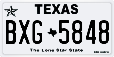 TX license plate BXG5848