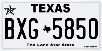 TX license plate BXG5850