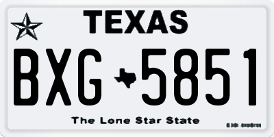 TX license plate BXG5851