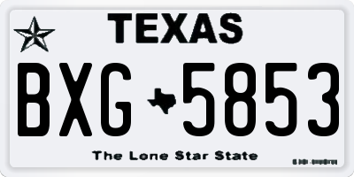 TX license plate BXG5853