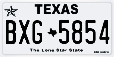 TX license plate BXG5854