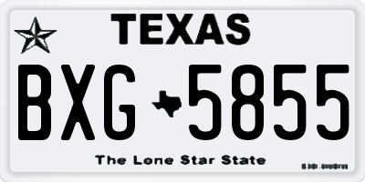TX license plate BXG5855