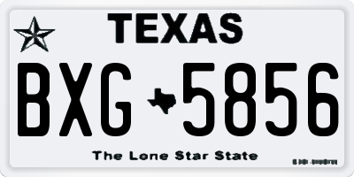TX license plate BXG5856