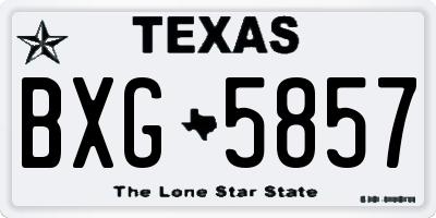 TX license plate BXG5857