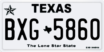TX license plate BXG5860
