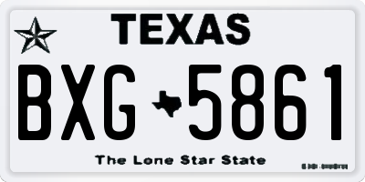 TX license plate BXG5861
