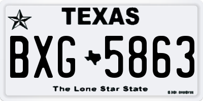 TX license plate BXG5863