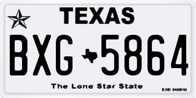 TX license plate BXG5864