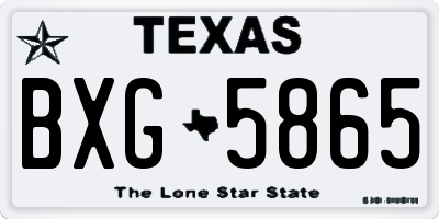 TX license plate BXG5865