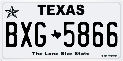TX license plate BXG5866