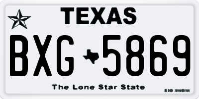 TX license plate BXG5869