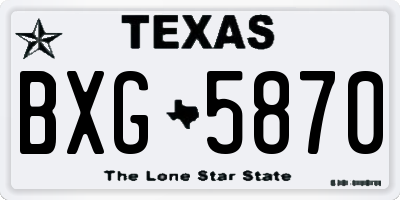 TX license plate BXG5870